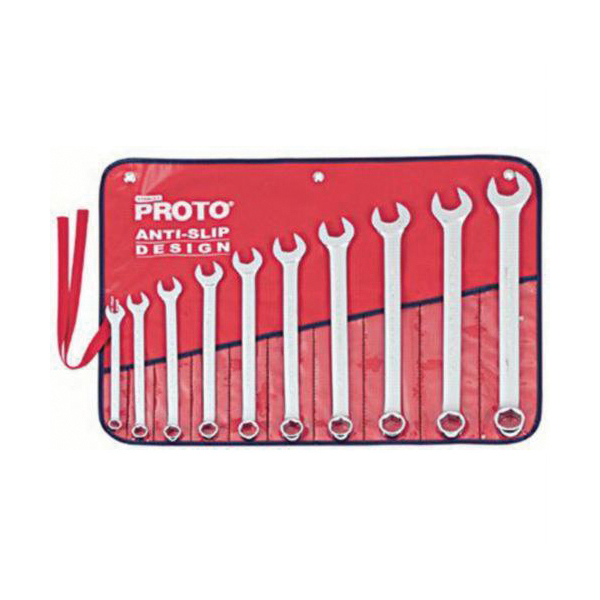 Proto® TorquePlus™ J1200GASD Anti-Slip Design Combination Wrench Set, Imperial, 10 Pieces, 7/16 to 1 in, Satin