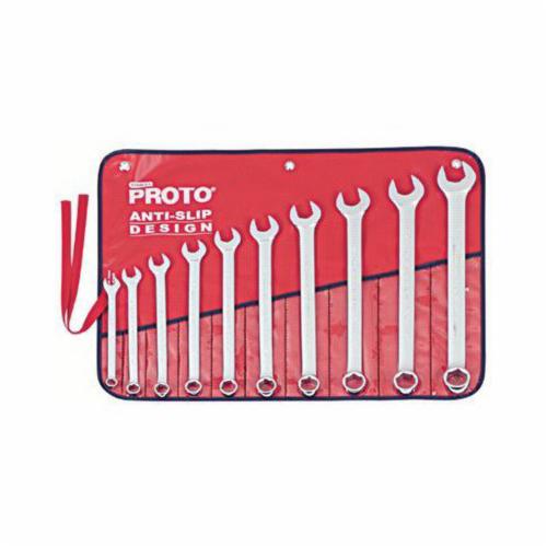 Proto® TorquePlus™ J1200GHASD Anti-Slip Design Combination Wrench Set, Imperial, 10 Pieces, 7/16 to 1 in, Satin
