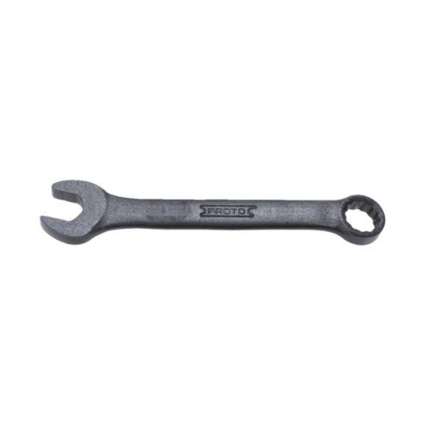 Proto® TorquePlus™ J1208MESB Combination Wrench, 8 mm Wrench, 12 Points, 15 deg Offset, 3-1/2 in OAL, Alloy Steel, Black Oxide, ASME B107.100-2061