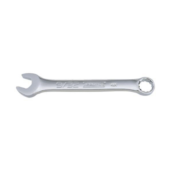 Proto® TorquePlus™ J1209ES Double End Combination Wrench, 9/32 in Wrench, 12 Points, 15 deg Offset, 3-3/8 in OAL, Alloy Steel, Full Polished, ASME B107.100-2010