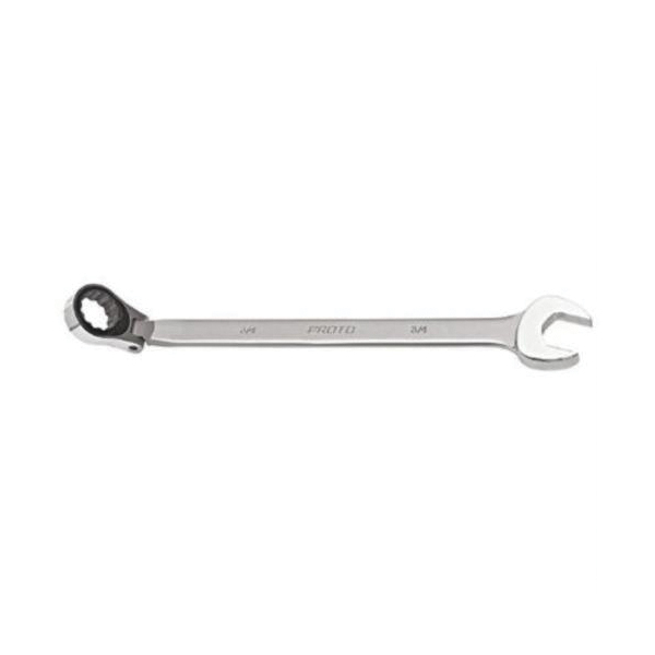 Proto® TorquePlus™ J1209MA Anti-Slip Design Combination Wrench, Metric, 9 mm Wrench, 12 Points, 15 deg Offset, 5 in OAL, Alloy Steel, Satin, ASME B107.100, ANSI B107.9