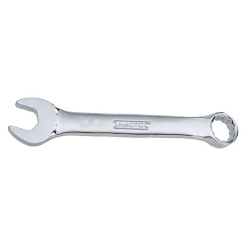 Proto® TorquePlus™ J1209MES Combination Wrench, 9 mm Wrench, 12 Points, 15 deg Offset, 3-5/8 in OAL, Alloy Steel, Full Polished, ASME B107.100-2010