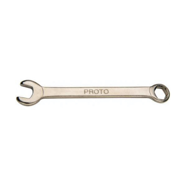 Proto® J1211EFS Open End Stubby Length Combination Wrench, 11/32 in Wrench, 6 Points, 15 deg Offset, 3-1/2 in OAL, Alloy Steel, Satin