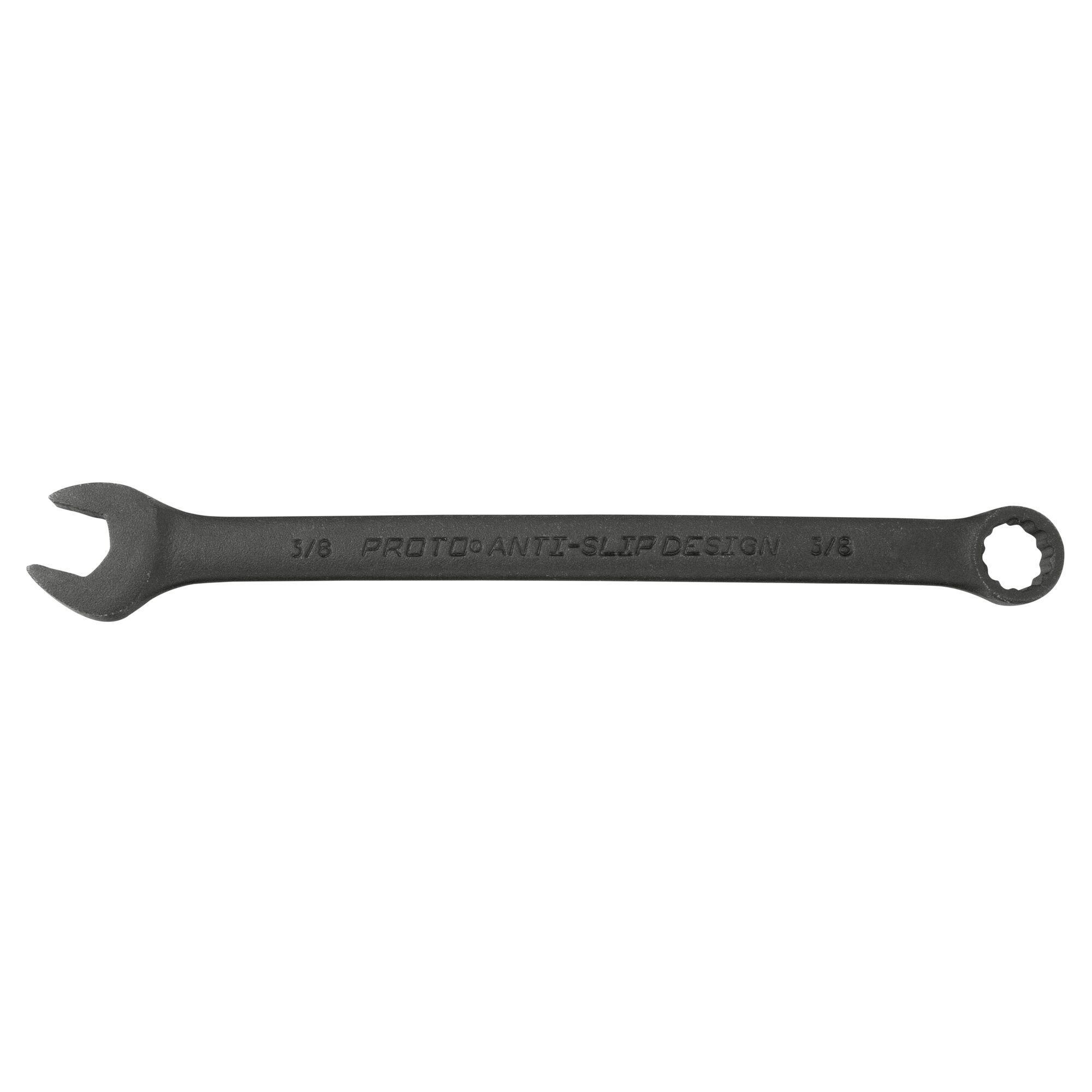 Proto® TorquePlus™ J1214BASD Anti-Slip Design Combination Wrench, Imperial, 7/16 in, 12 Points, 15 deg Offset, 7 in OAL, Alloy Steel, Black Oxide, ASME B107.100