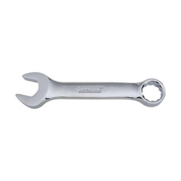 Proto® TorquePlus™ J1216ES Double End Combination Wrench, 1/2 in Wrench, 12 Points, 15 deg Offset, 4-5/16 in OAL, Alloy Steel, Full Polished, ASME B107.100-2010