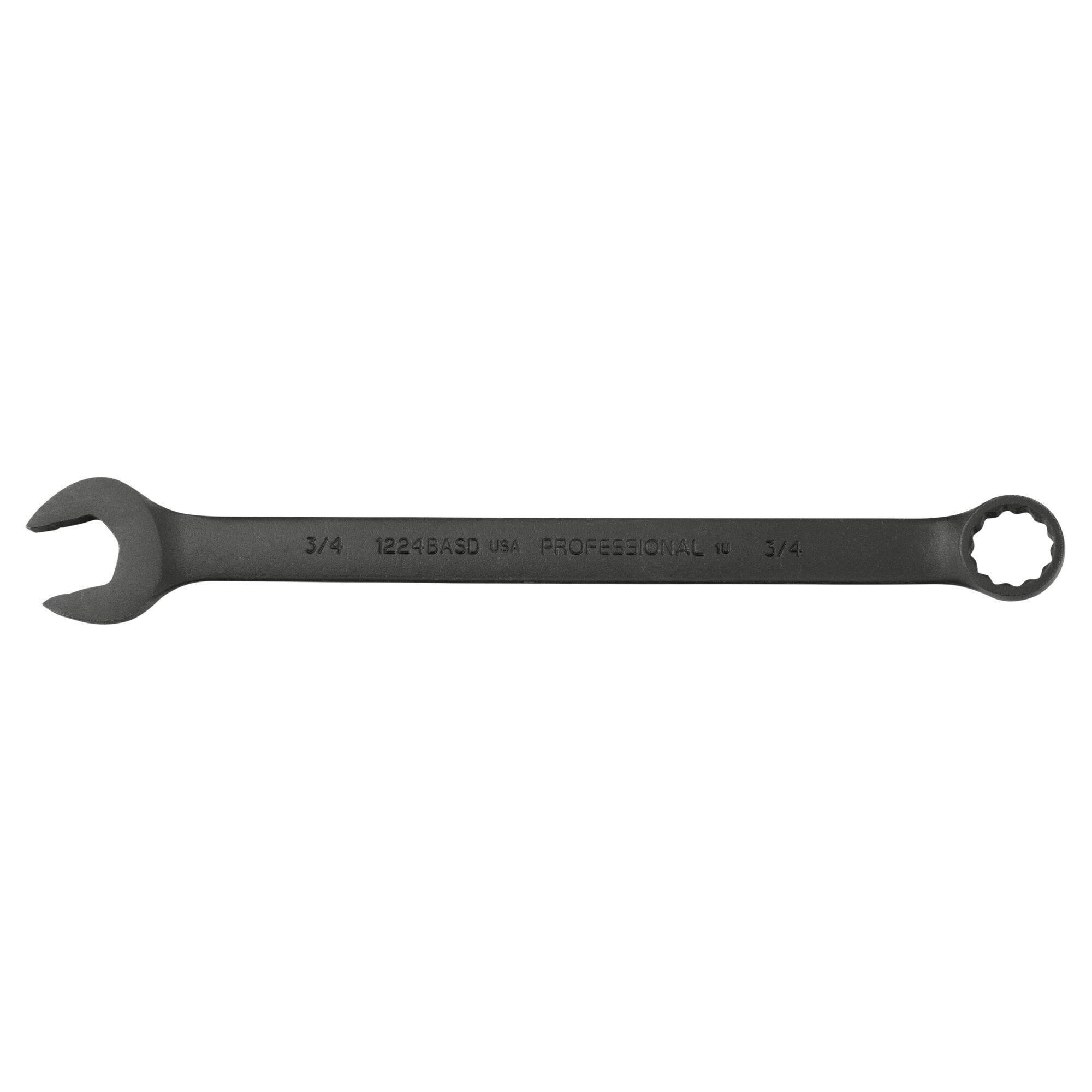 Proto® TorquePlus™ J1224BASD Anti-Slip Design Combination Wrench, 3/4 in Wrench, 12 Points, 15 deg Offset, 11 in OAL, Alloy Steel, Black Oxide, ASME B107.100