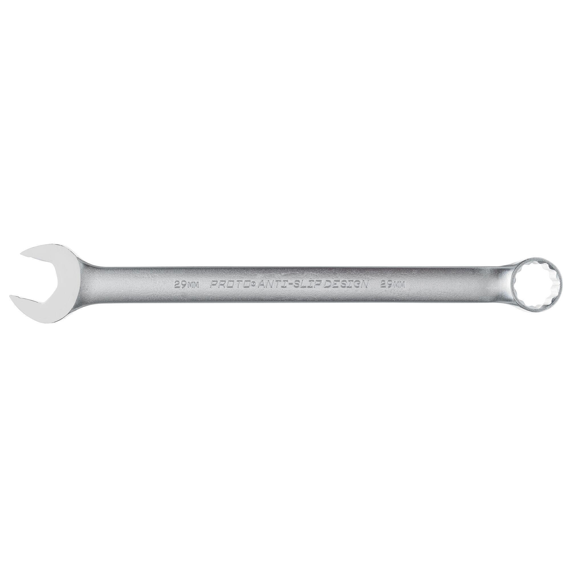 Proto® TorquePlus™ J1229MASD Anti-Slip Design Combination Wrench, Metric, 29 mm, 12 Points, 15 deg Offset, 15 in OAL, Alloy Steel, Satin, ASME B107.100