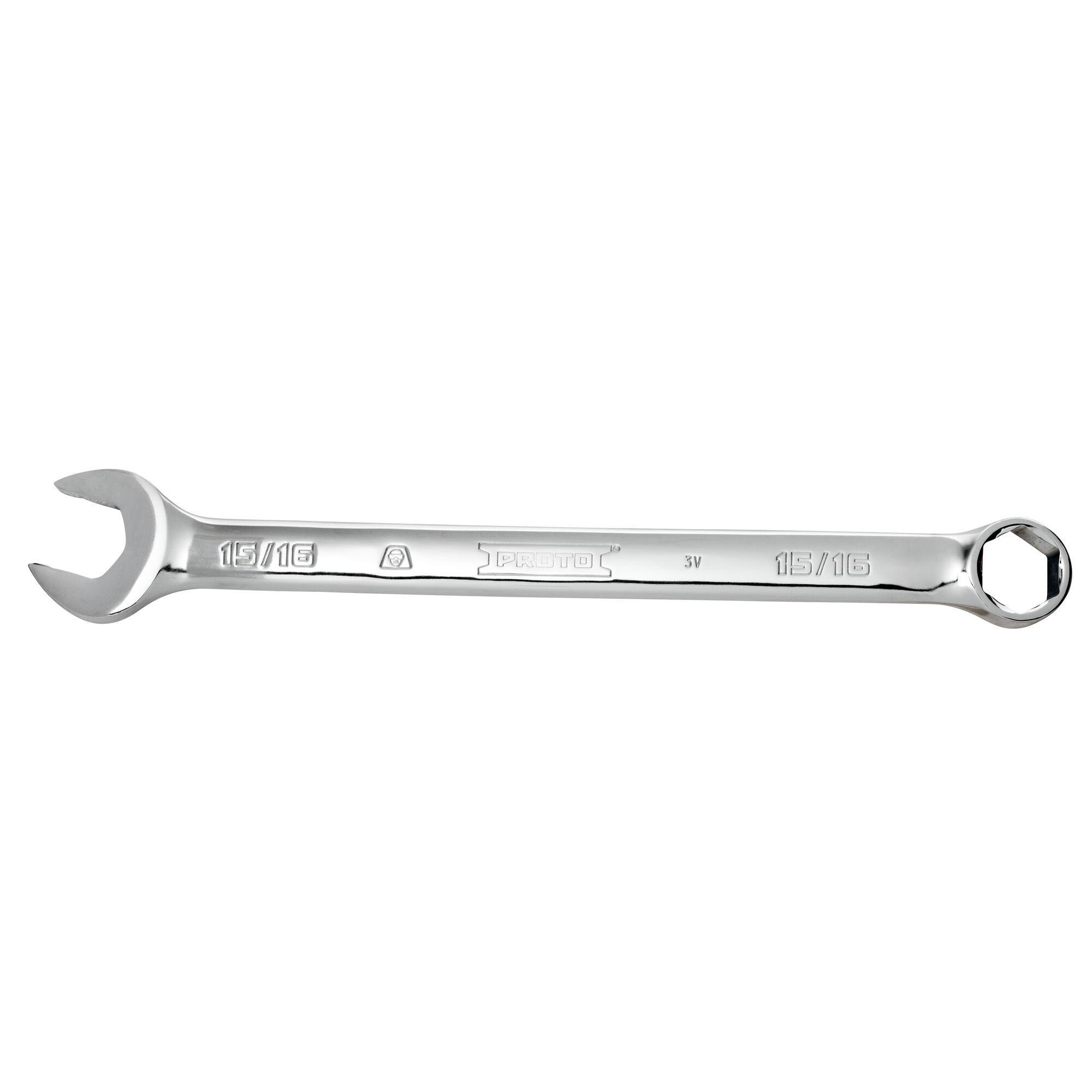 Proto® TorquePlus™ J1230H-T500 Double End Combination Wrench, 15/16 in, 6 Points, 15 deg Offset, 13-5/16 in OAL, Alloy Steel, Full Polished, ASME B107.100