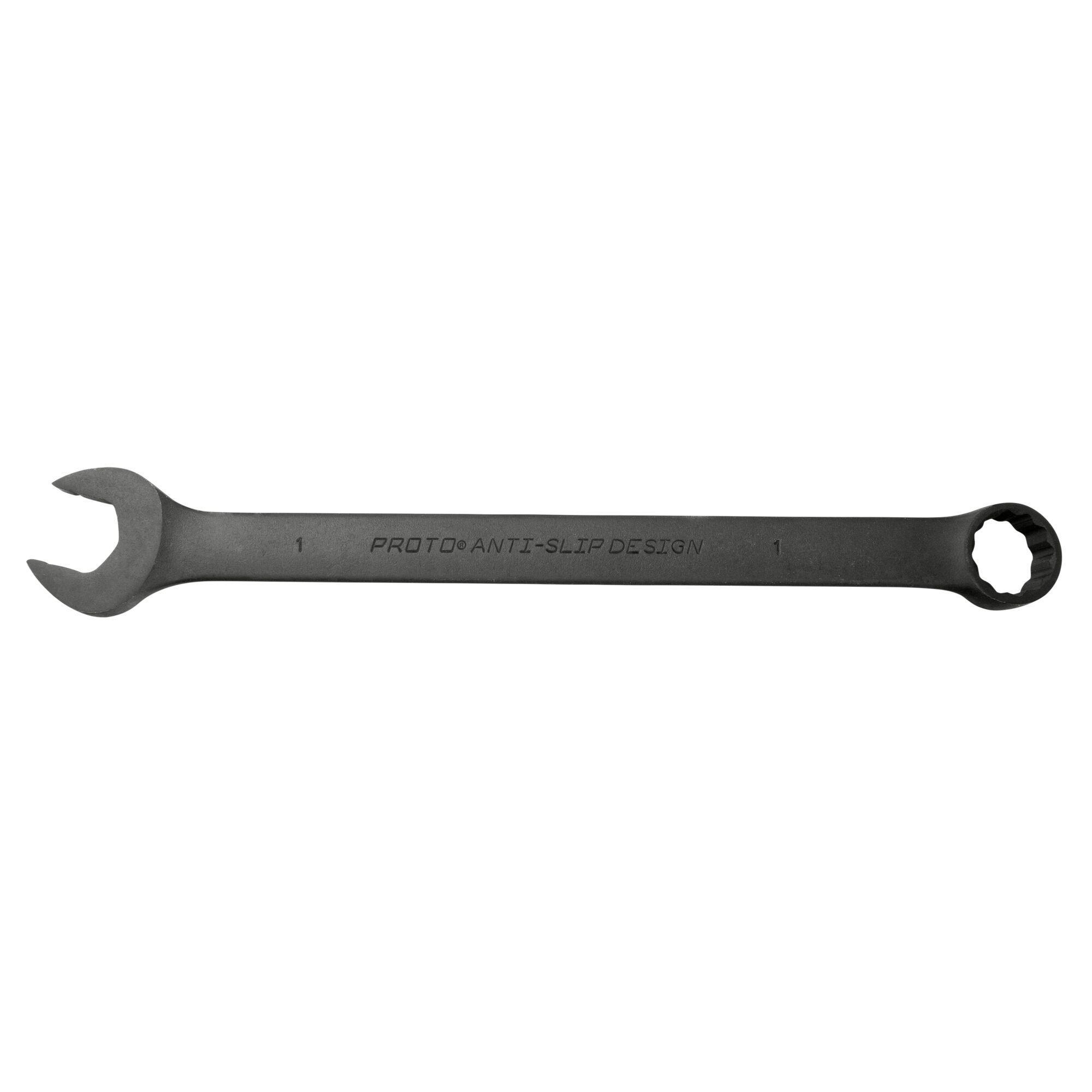 Proto® TorquePlus™ J1232BASD Anti-Slip Design Combination Wrench, Imperial, 1 in, 12 Points, 15 deg Offset, 14 in OAL, Alloy Steel, Black Oxide, ASME B107.100