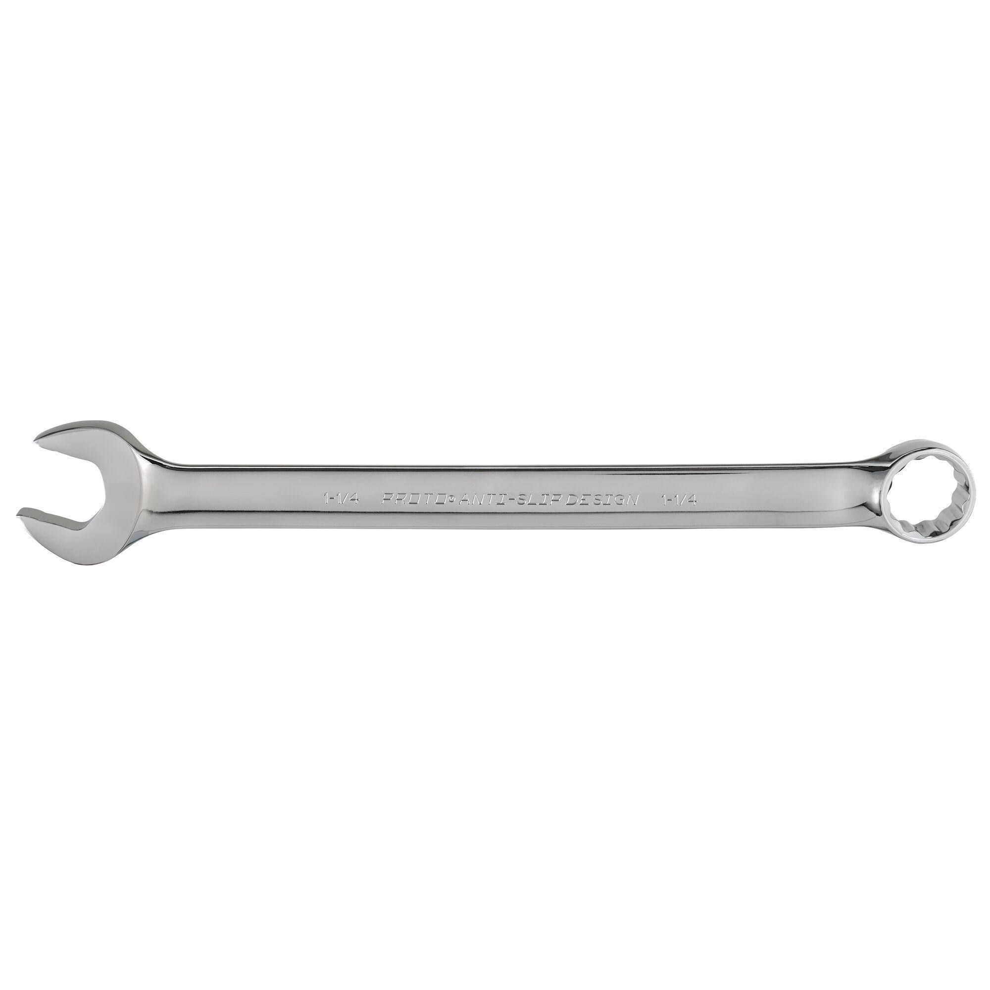Proto® TorquePlus™ J1240-T500 Anti-Slip Design Combination Wrench, 1-1/4 in Wrench, 12 Points, 15 deg Offset, 16-7/8 in OAL, Alloy Steel, Full Polished, ASME B107.100