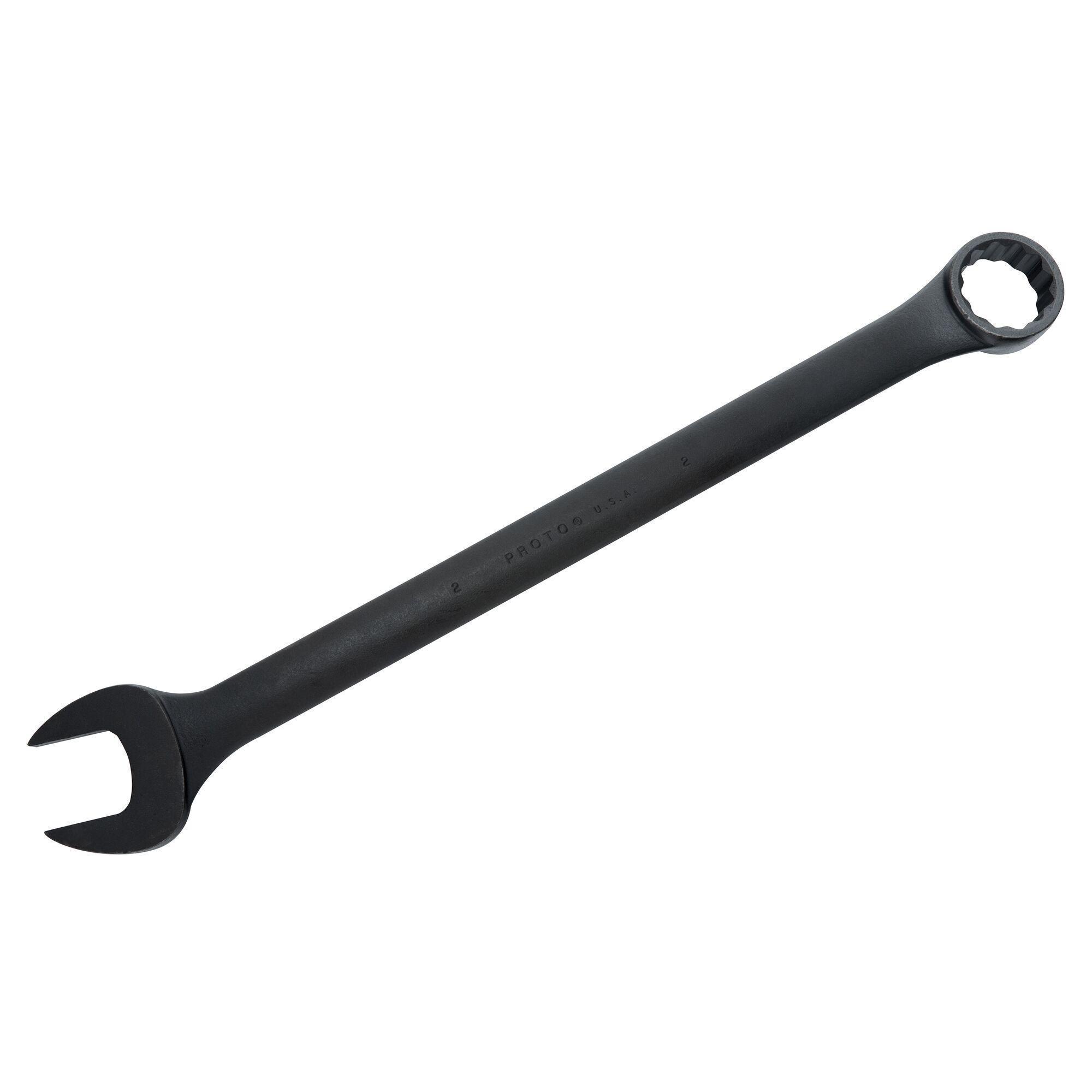 Proto® TorquePlus™ J1264B Combination Wrench, Imperial, 2 in, 12 Points, 15 deg Offset, 28 in OAL, Alloy Steel, Black Oxide, ASME B107.100