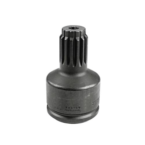 Proto® J15005 Impact Socket Adapter, Black Oxide, Imperial, Square x Spline Drive, #5 Male Drive, 1-1/2 in Female Drive, Female x Male Adapter, Forged Steel