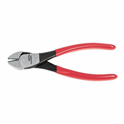 Proto® Ergonomics™ J210G Heavy Duty Diagonal Cutter Plier With Grip, 3/4 in L x 1-7/32 in W x 15/32 in THK Forged Alloy Steel Oval Jaw, 8-1/2 in OAL, ANSI B107.11, Federal GGG-P-468A