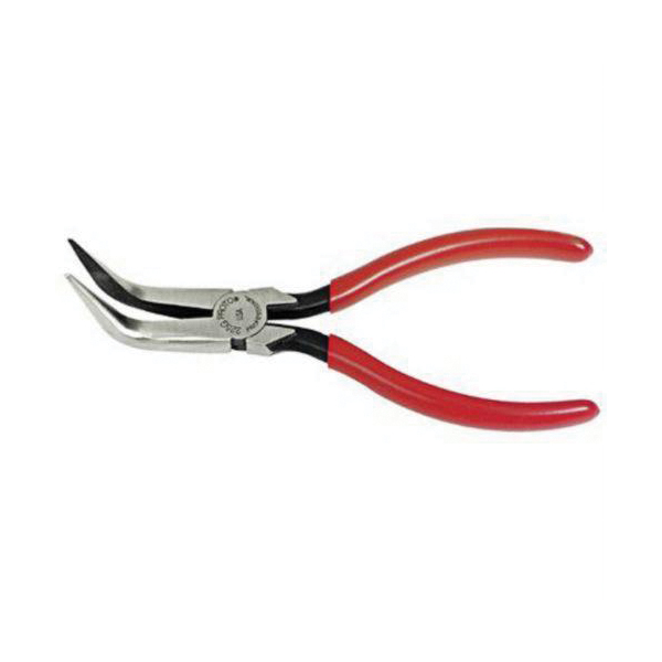 Proto® J225G Needle Nose Plier, Bent/Diamond Serrated Steel Jaw, 1-5/8 in L x 3/4 in W Jaw, 6-5/16 in OAL, 3/8 in W Tip