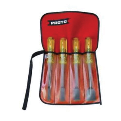 Proto® J2346S Carbon Scraper Set With Pouch, 3/8 in Shank, 4 Pieces, High Alloy Steel Blade/Acetate Handle
