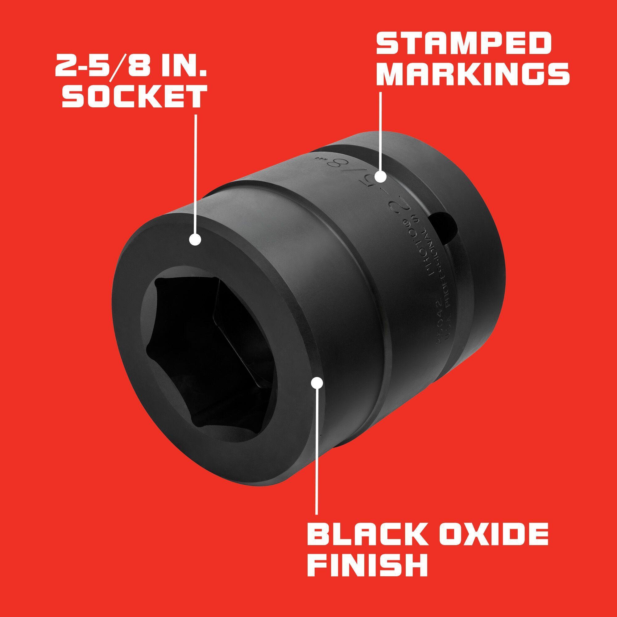 Proto® TorquePlus™ J25042 Standard Length Socket, Imperial, 2-1/2 in Square Drive, 2-5/8 in