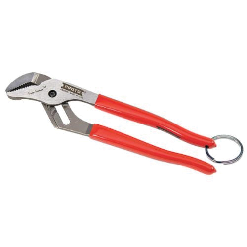 Proto® J260SGXL-TT XL Series Tether Ready Groove Joint Plier With Grip, ASME B107.23-2004, 1-49/64 in Nominal, 2-3/32 in L x 1-19/32 in W x 27/64 in THK Alloy Steel, Serrated Jaw Surface, 10 in OAL