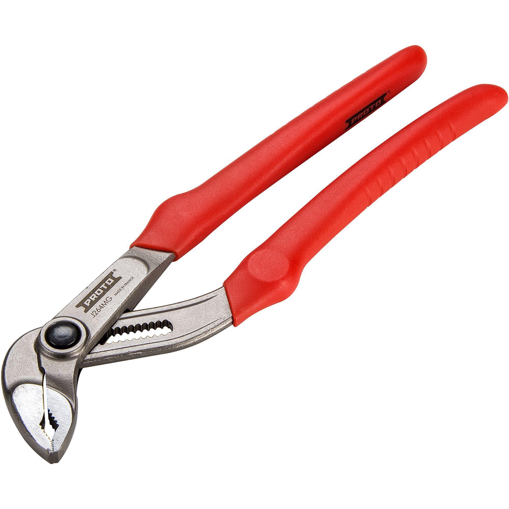 Proto® J264MG 12-Position Notches Lock Joint Plier, 3-1/4 in Nominal, 2-7/8 in L x 1-3/8 in W x 23/64 in THK Steel V-Shape Jaw, 12-19/32 in OAL