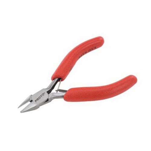 Proto® J2817FCMP Miniature Diagonal Cutter Plier, 20 AWG THK Max Wire, 9/16 in L x 7/16 in W x 2-3/16 in THK Oval Forged Steel Jaw, 4-1/4 in OAL, Flush Cut