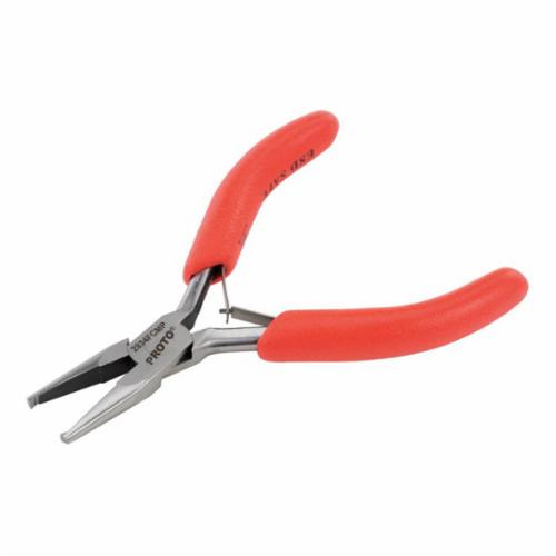 Proto® J2834FCMP Miniature Transverse End Diagonal Cutter Plier, 20 AWG THK Max Wire, 15/16 in L x 7/16 in W x 1-7/8 in THK Oval Forged Steel Jaw, 4-1/2 in OAL, Flush Cut
