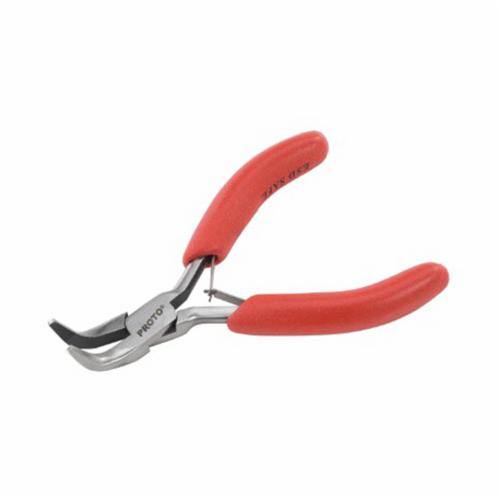 Proto® J2852CNMP Miniature Long Nose Plier, 1-1/8 in L x 7/16 in W, Curved/Serrated Forged Steel Jaw, 4-1/2 in OAL