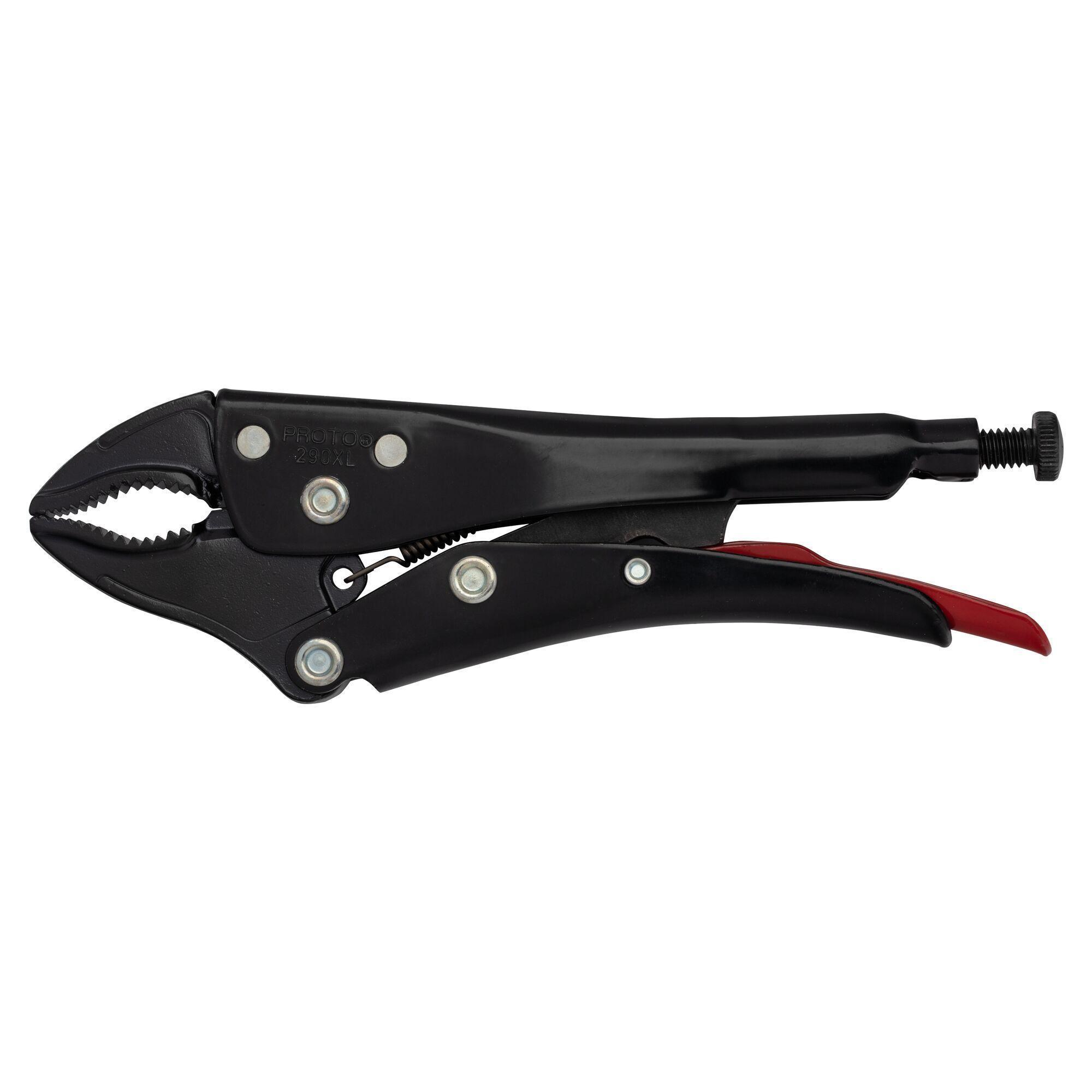 Proto® J290XL Locking Plier, 1-5/8 in, Locking Nut Locking, 1-9/32 in L x 23/64 in W Curved Alloy Steel Jaw, Serrated Jaw Surface, 7 in OAL