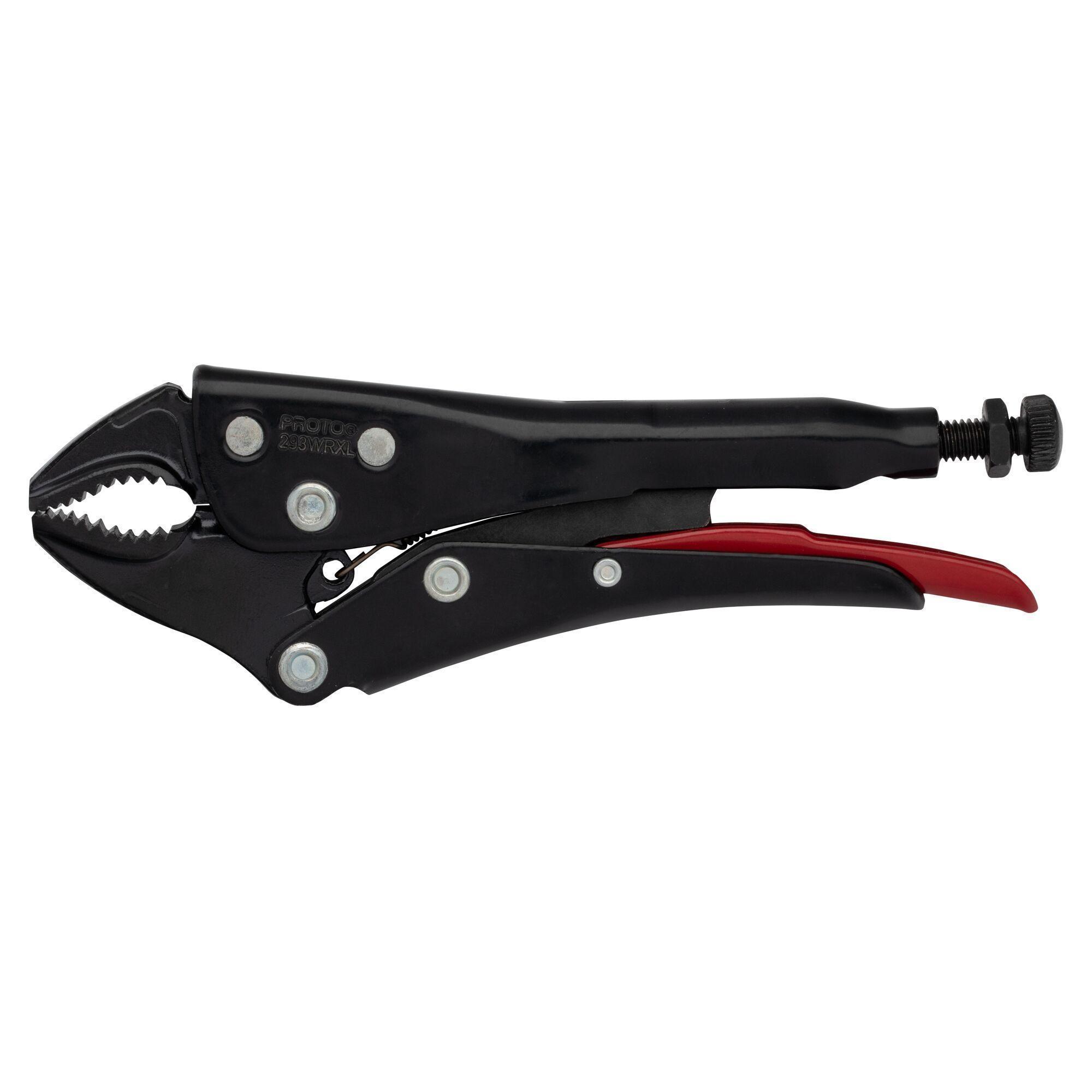 Proto® J293WRXL Locking Plier With Wire Cutter, 1-3/16 in, 7/8 in L x 21/64 in W x 21/64 in THK Curved Alloy Steel Jaw, 5 in OAL
