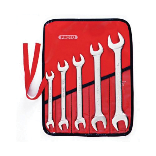 Proto® J30000P-M Standard Length Open End Wrench Set, 5 Pieces, 10 x 11 to 21 x 23 mm, Satin