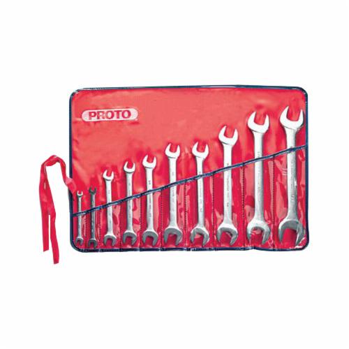 Proto® J3000H Standard Length Open End Wrench Set, Imperial, 10 Pieces, 1/4 x 5/16 to 1-1/16 x 1-1/8 in, Satin