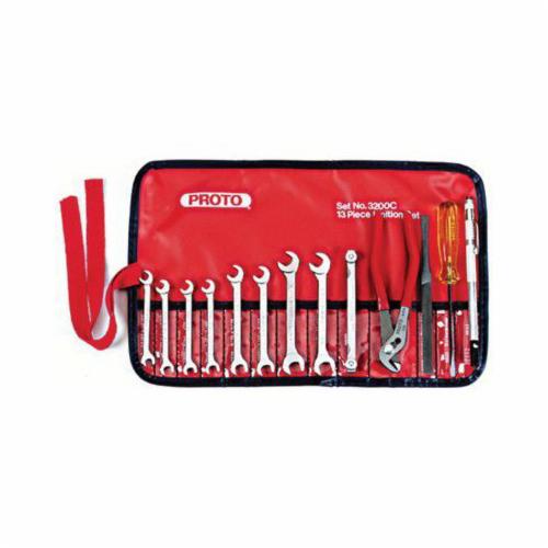 Proto® J3200C Standard Length Open End Ignition Wrench Set, Imperial, 13 Pieces, 13/64 x 15/64 to 3/8 x 11/32 in, Satin
