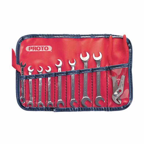 Proto® J3200D Standard Length Open End Ignition Wrench Set, Imperial, 9 Pieces, 13/64 x 15/64 to 3/8 x 11/32 in, Satin