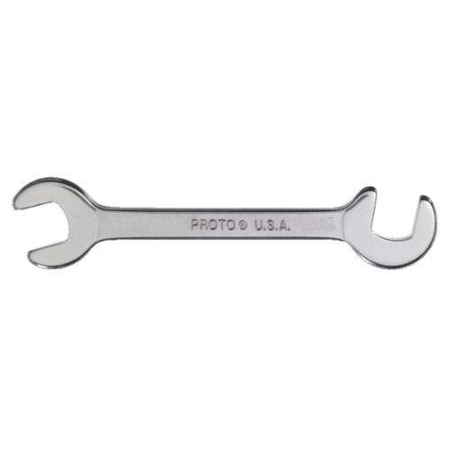 Proto® J3328 Short Open End Wrench, 7/16 in Wrench, Angled/Double Head, 4-7/16 in L, Alloy Steel, Satin, ASME B107.100