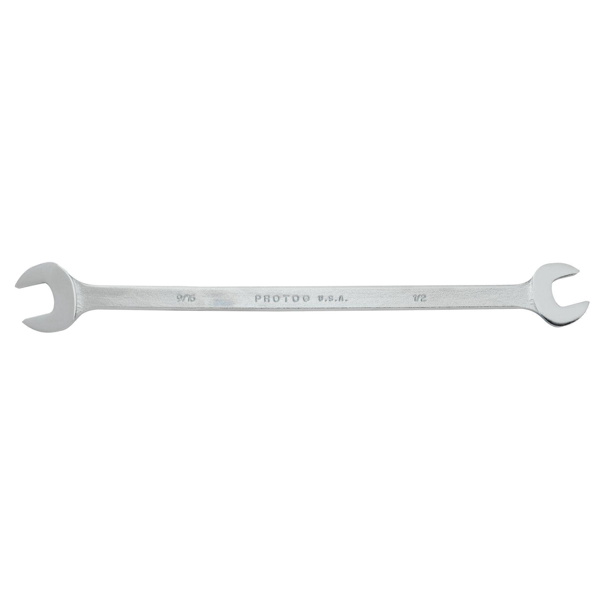 Proto® J3426 Extra Thin Open End Wrench, 1/2 x 9/16 in Wrench, Angled/Double Head, 10 in L, Alloy Steel, Satin
