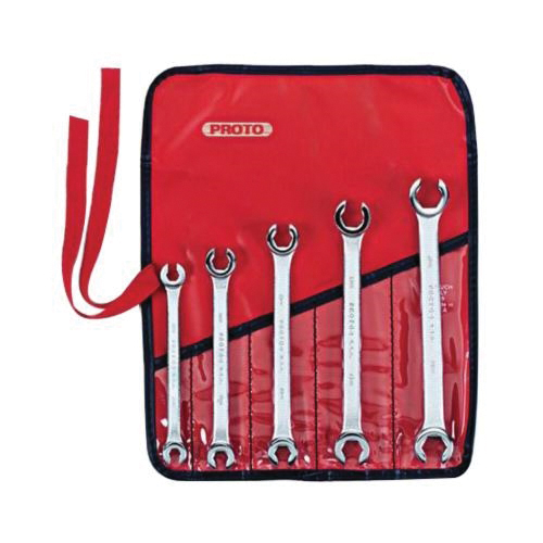Proto® TorquePlus™ J3700M Flare Nut Double End Double End Wrench Set, 5 Pieces, 7 x 8 to 15 x 17 mm, Satin