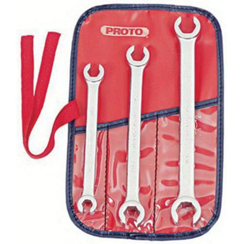 Proto® TorquePlus™ J3760 Flare Nut Double End Wrench Set, 3 Pieces, 3/8 x 7/16 to 5/8 x 11/16 in, Satin