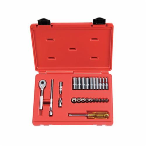Proto® TorquePlus™ J47116 Combination Socket Set, ASME B107.1/B107.500, 6 Points, 1/4 in Drive, 25 Pieces, Tool Box Container