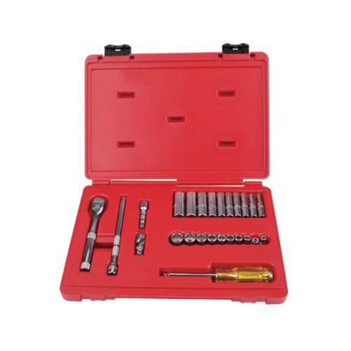 Proto® TorquePlus™ J47118XL Combination Socket Set, ASME B107.1/B107.500, Imperial, 12 Points, 1/4 in Drive, 25 Pieces