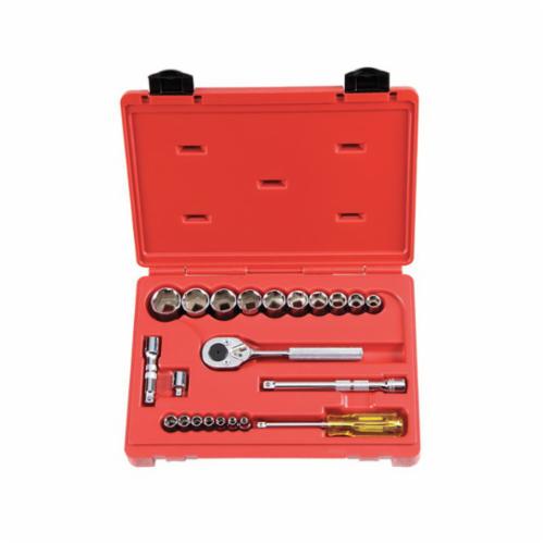 Proto® TorquePlus™ J47152 Socket Set, ASME B107.1/B107.500, 6 Points, 1/4 in, 3/8 in Drive, 22 Pieces, Included Socket Size: 3/16 to 1 in, Tool Box Container