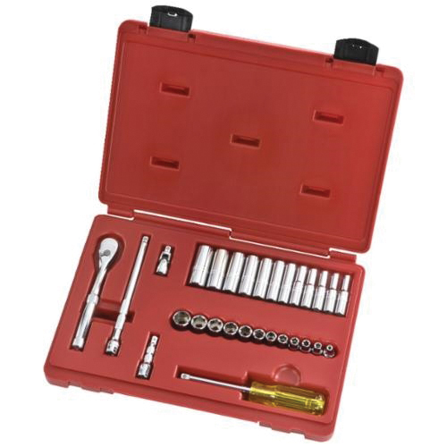Proto® TorquePlus™ J47206XL Combination Socket Set, ASME B107.5M/B107.500, 6 Points, 1/4 in Drive, 29 Pieces, Included Socket Size: 4 to 14 mm