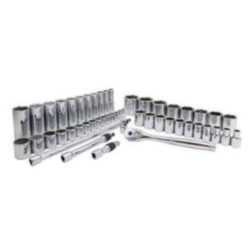 Proto® J47219 Fractional Combination Socket Set, 6, 12 Points, 1/2 in, 3/8 in Drive, 50 Pieces