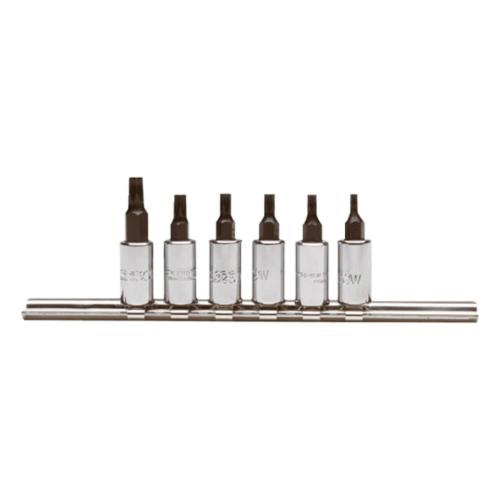 Proto® J4739C Socket Bit Set, 1/4 in Drive, T10 to T30 Torx, 6 Pieces, Full Polished