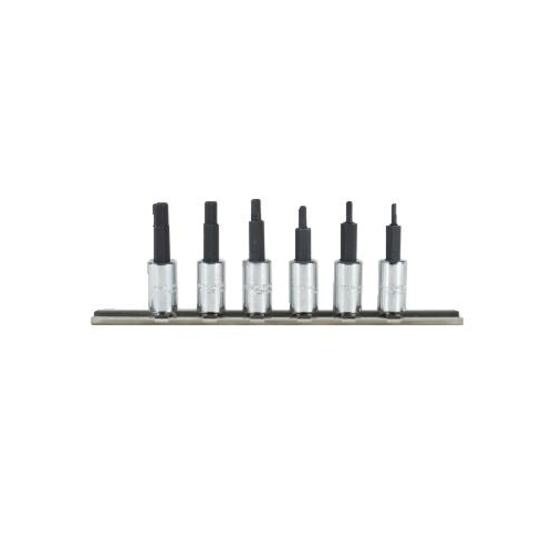 Proto® J4770-6 Socket Bit Set, 2 to 6 mm Hex, 1/4 in Drive, 6 Pieces, Polished Chrome