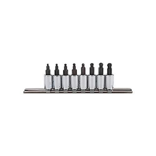 Proto® J4770-8B Ball End Socket Bit Set, 1/4 to 9/64 in Hex, 1/4 in Drive, 8 Pieces, Full Polished