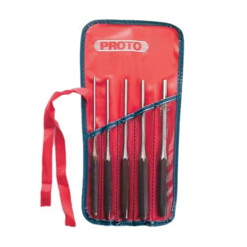 Proto® J48005L Tether Ready Long Drive Pin Punch Set, Drive Pin, 5 5/32 to 1/4 in Punch, 8 in OAL, 5 Pieces