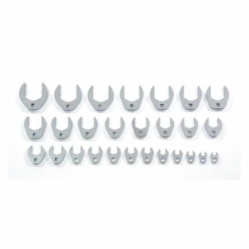 Proto® J49002CF Anti-Slip Design Crowfoot Wrench Set, Imperial, 27 Pieces, 3/8 to 2 in, Full Polished