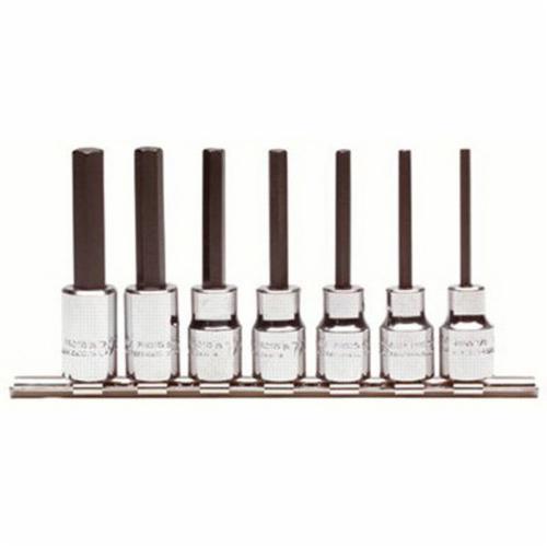 Proto® J4900-7C Socket Bit Set, Imperial, 1/8 to 3/8 in Hex, 3/8 in Drive, 7 Pieces, Full Polished