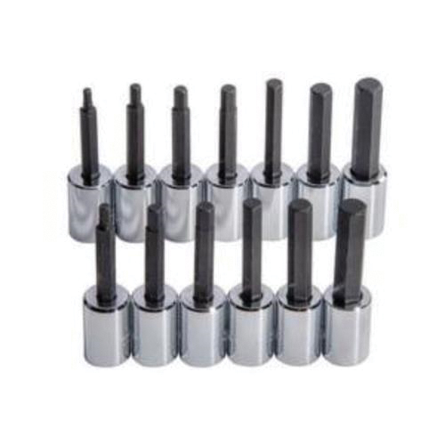 Proto® J4902A Socket Bit Set, 1/4 to 7/32 in Hex, 3/8 in Drive, 13 Pieces, Black Oxide/Polished Chrome, ASME Specified