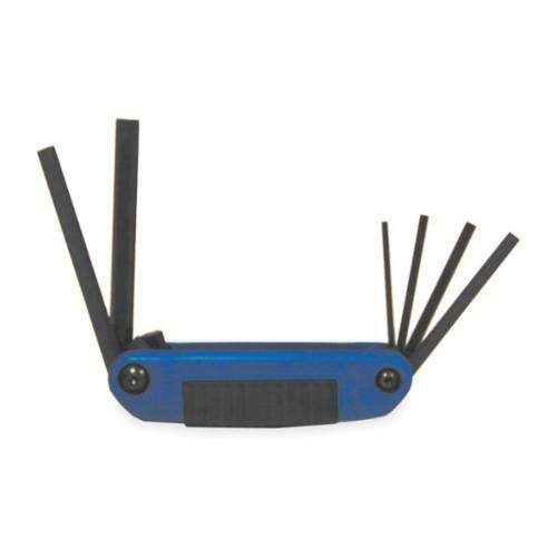 Proto® J4973CG Long Arm Hex Key Set, 6 Pieces, 3 to 10 mm Hex, Foldable Handle, ASME B18.3, Alloy Steel, Black Oxide