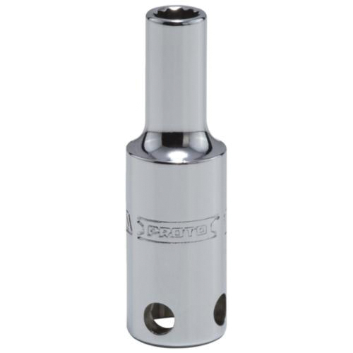 Proto® TorquePlus™ J5008-TT Deep Length Tether Ready Socket, 3/8 in Square Drive, 1/4 in, 12 Points