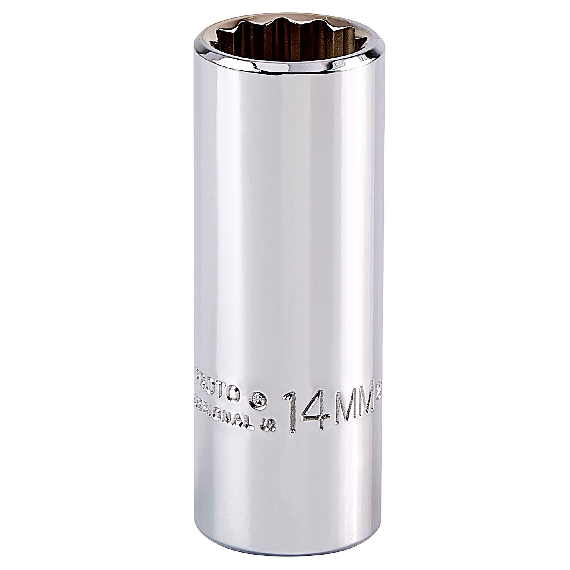 Proto® TorquePlus™ J5014M Deep Length Socket, Metric, 3/8 in Square Drive, 14 mm